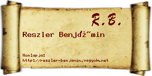 Reszler Benjámin névjegykártya
